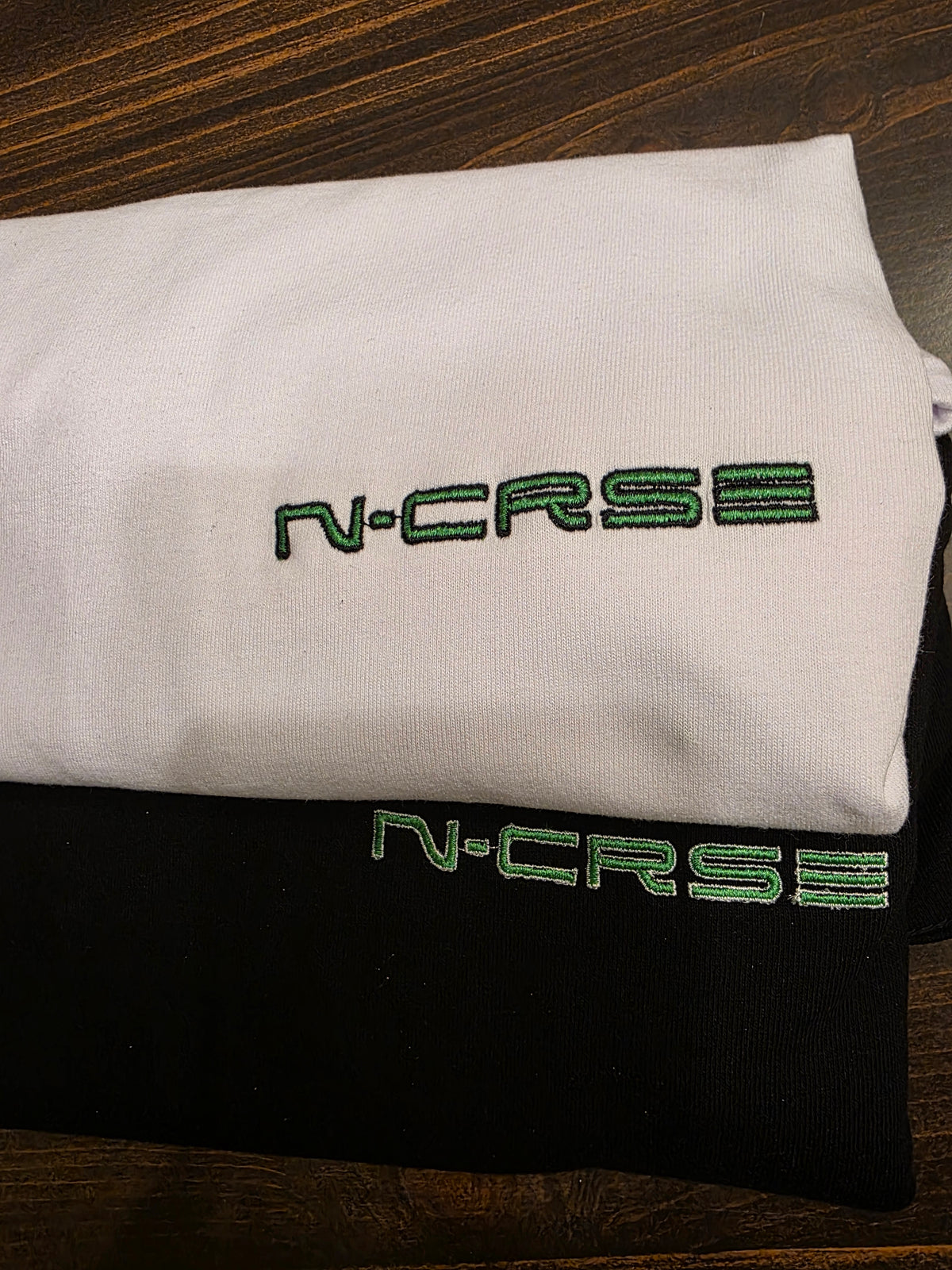 N-CRSE Embroidered Unisex Pro-Club 6 Oz. Thick T-shirt Black or White