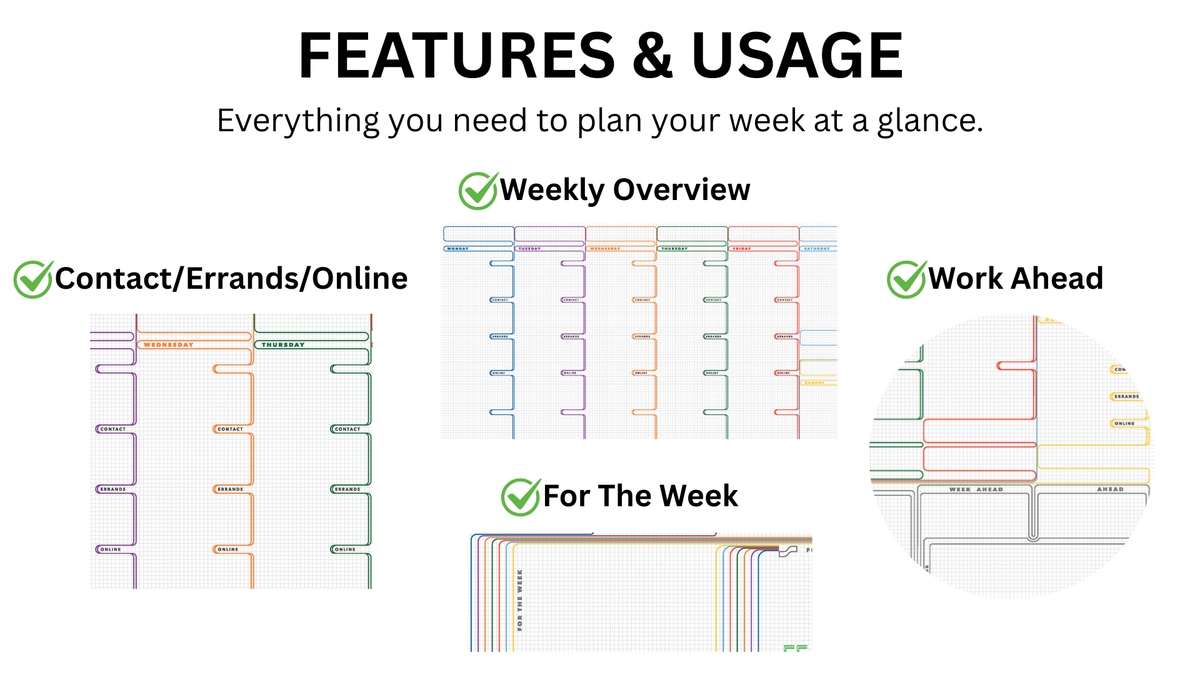 Ultimate Premium 2026 Weekly Day Desk Planner – 52-Page Undated Layout – Super Thick Bleed-Resistant Paper – Chipboard Backing – Top-Edge Glued - Made In USA (Large, 22 x 17 Inches)