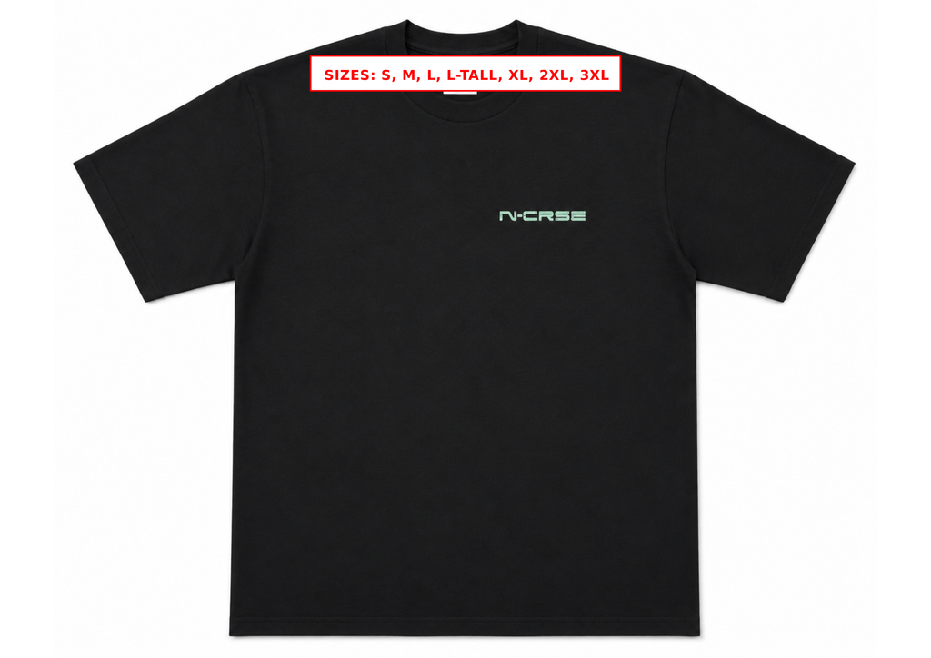 N-CRSE Embroidered Unisex Pro-Club 6 Oz. Thick T-shirt Black or White