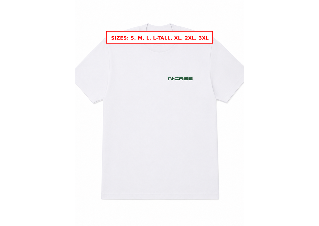 N-CRSE Embroidered Unisex Pro-Club 6 Oz. Thick T-shirt Black or White