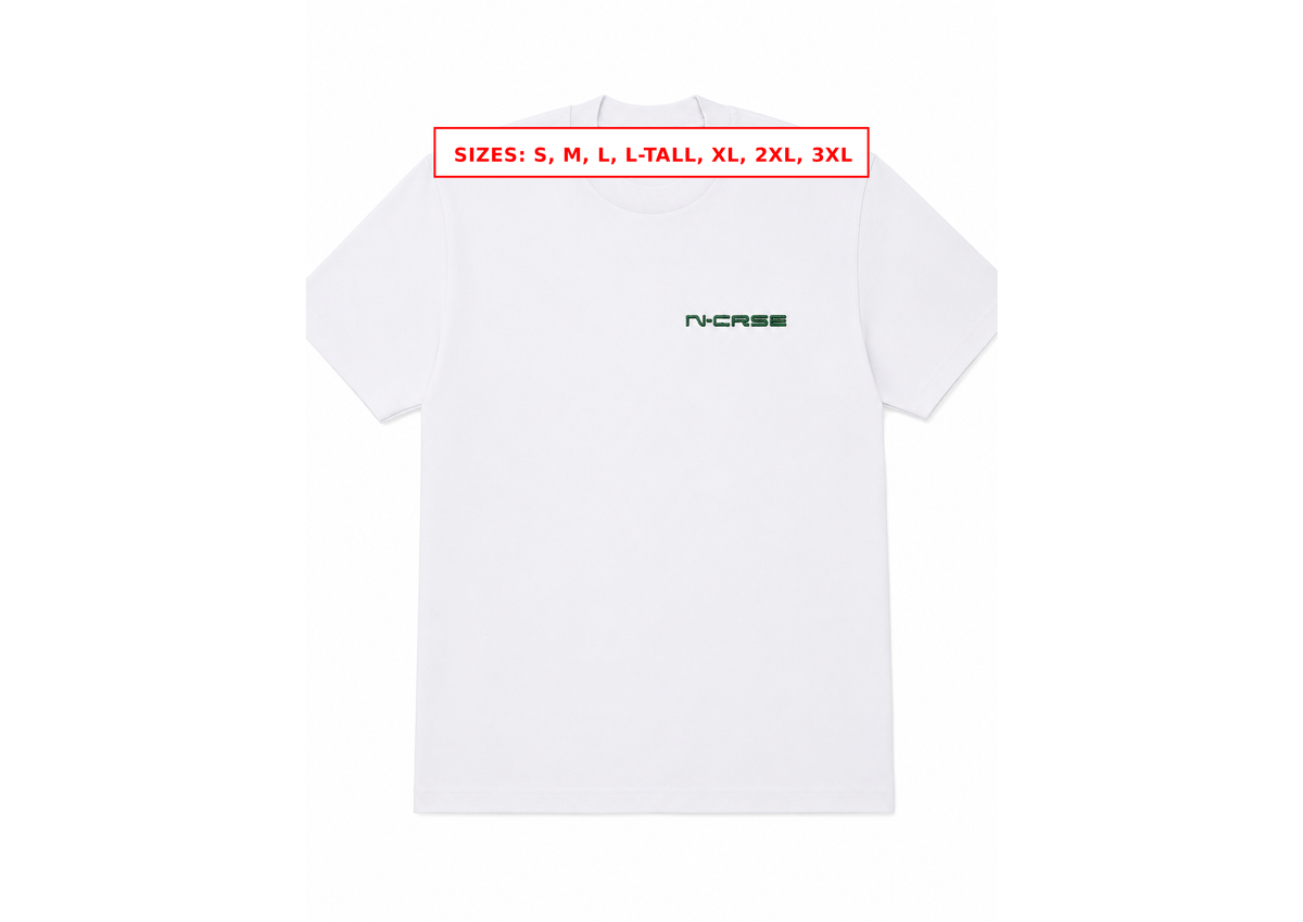 N-CRSE Embroidered Unisex Pro-Club 6 Oz. Thick T-shirt Black or White